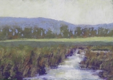 Riparian After the Rain -Oil Pastel Painting