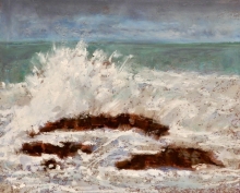 Crashing Waves Paia- Oil Pastel Painting