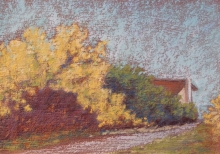 Family Farm-Oil Pastel Painting
