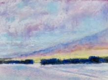 Prairie Winter Sky - Oil Pastel Painting