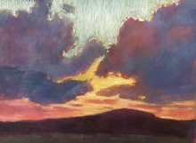Oh Those Clouds -Oil Pastel Painting