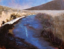 Frozen Riparian - Oil Pastel Painting
