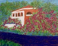 Costa Rica Villa- Oil Pastel Painting