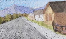 Old Town Colemen - Oil Pastel Painting