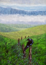 Black Crow-Oil Pastel Painting