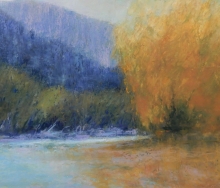 Golden Trees-Oil Pastel Painting 