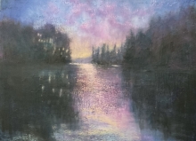 Night Fall-Oil Pastel Painting