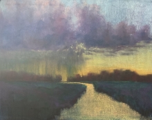 Evening Rain- Oil Pastel Painting