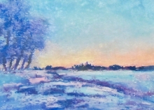 Prairie Winter- Oil Pastel Panting