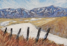 Spring Snow At Foothill of Rockies-Oil Pastel Painting