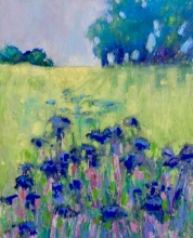 Wild-Flowers Oil Pastel Painting