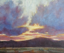 oh those clouds - Oil Pastel Painting