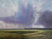 Summer Rain - Oil Pastel Painting