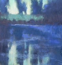 Blue Green Night-Soft Pastel Painting