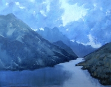 Waterton Grey, Green Blue No1-Soft Pastel Painting