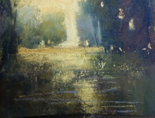 Golden Water-Soft Pastel Painting