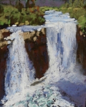 Lundbreck Falls Late-Spring- Soft Pastel Painting