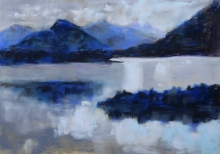 Mountain lake view No2-Soft Pastel Painting