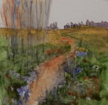 Dog Walk - Watercolour Painting