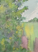 Nose Creek Meadow - Watercolour Painting