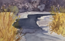 Riparian Ice - Watercolour Painting