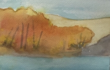 Fall Ghost Dam - Watercolour Painting