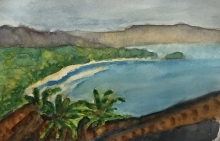 Rooftops over Tamarindo - Watercolour Painting