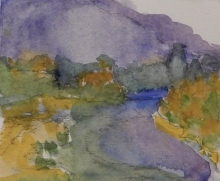 Fall Crowsnest Lake - Watercolour Painting